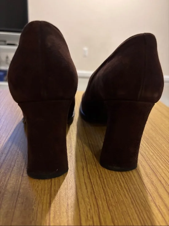 Yves Saint Laurent Deep Brown Suede Heels - Picture 6 of 6